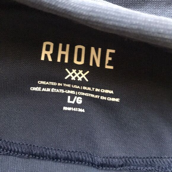 Rhone Mens Navy Blue Short Sleeve Collared Performance Golf Polo Shirt - L - Picture 9 of 9